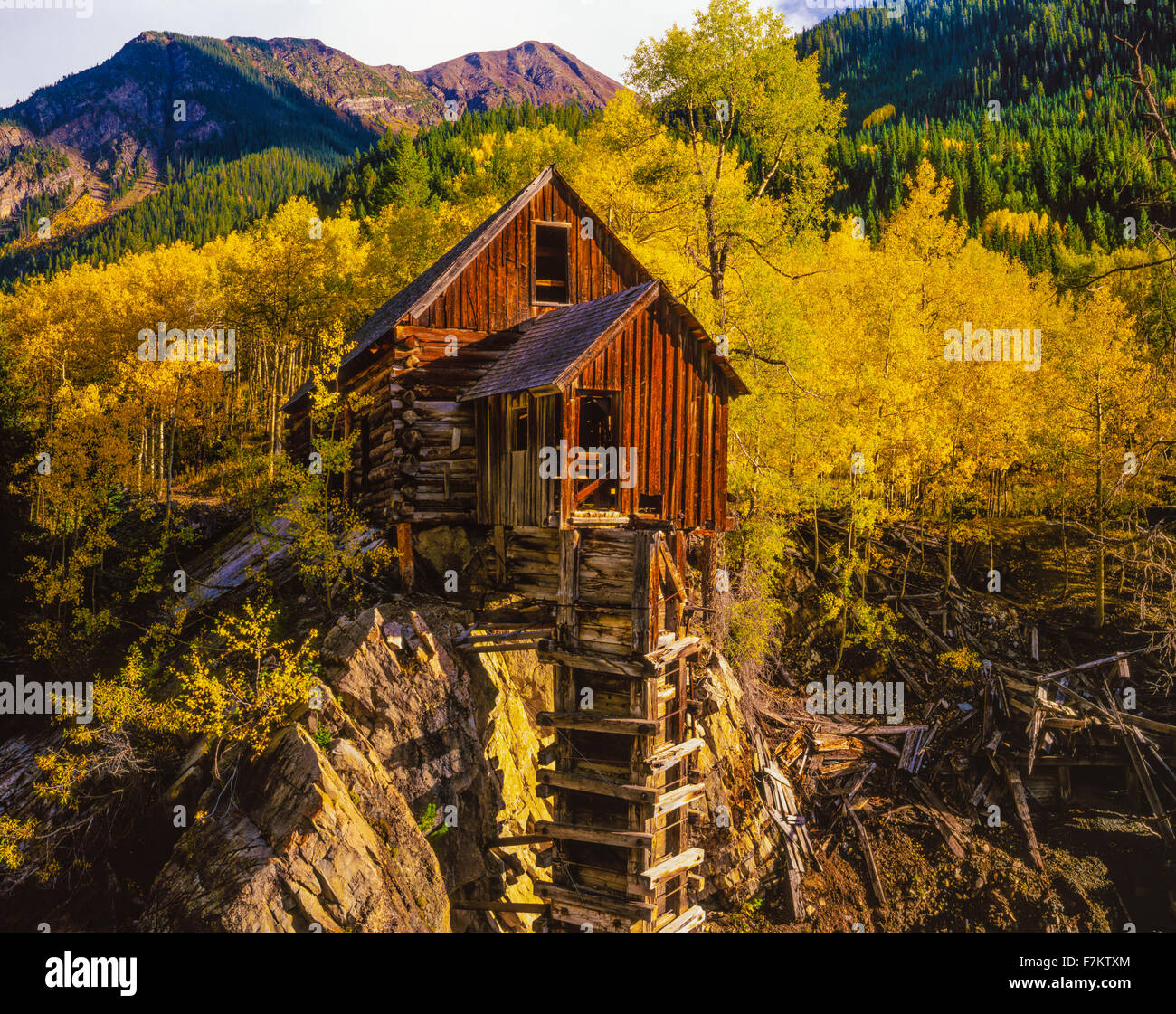 Historic Crystal Mill, Colorado. Crystal City ghost town Elk Range Rocky Mountains Stock Photo