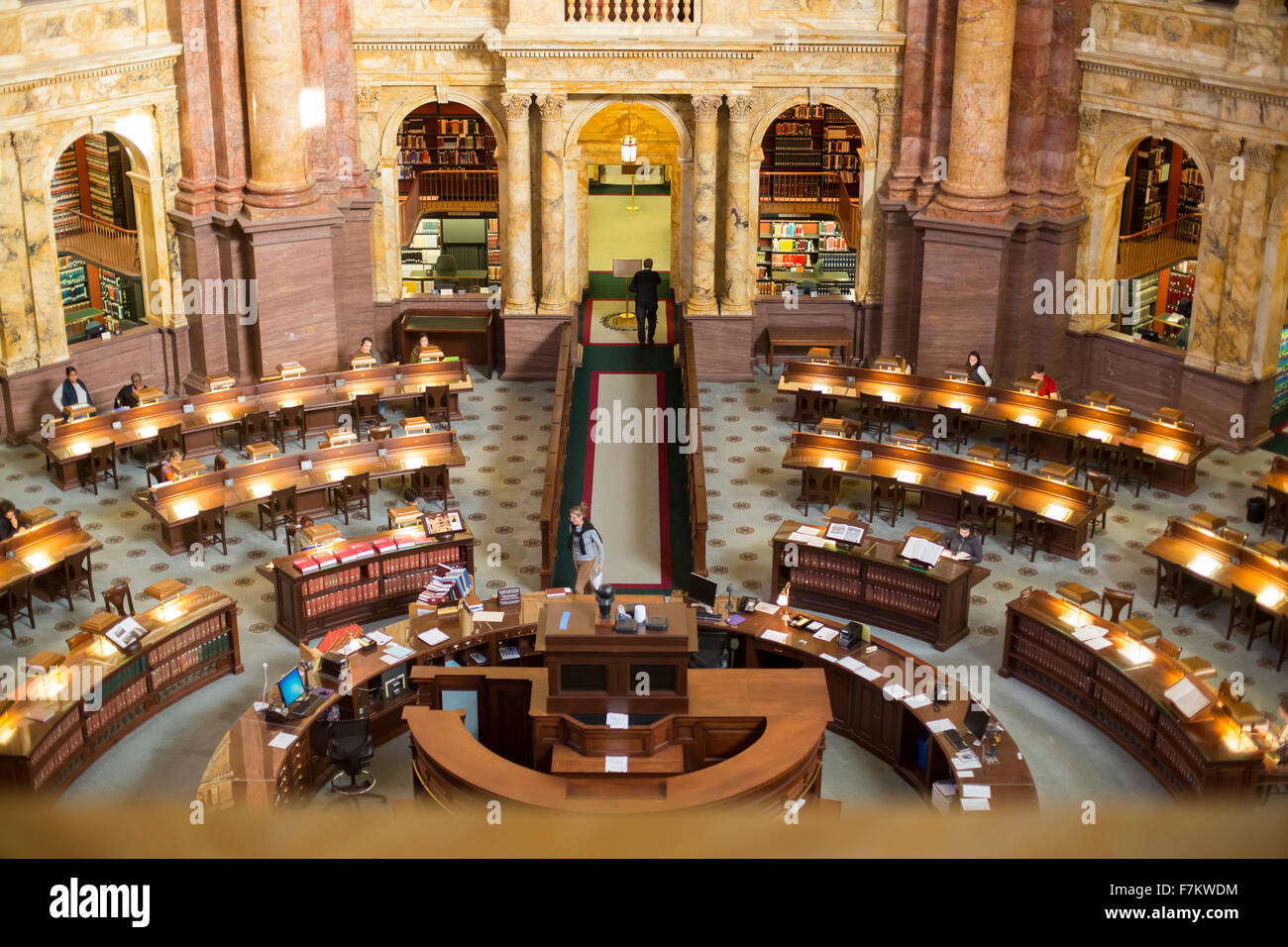 Washington, DC - The main reading room in the Thomas Jefferson Building of the Library of Congress. Stock Photo