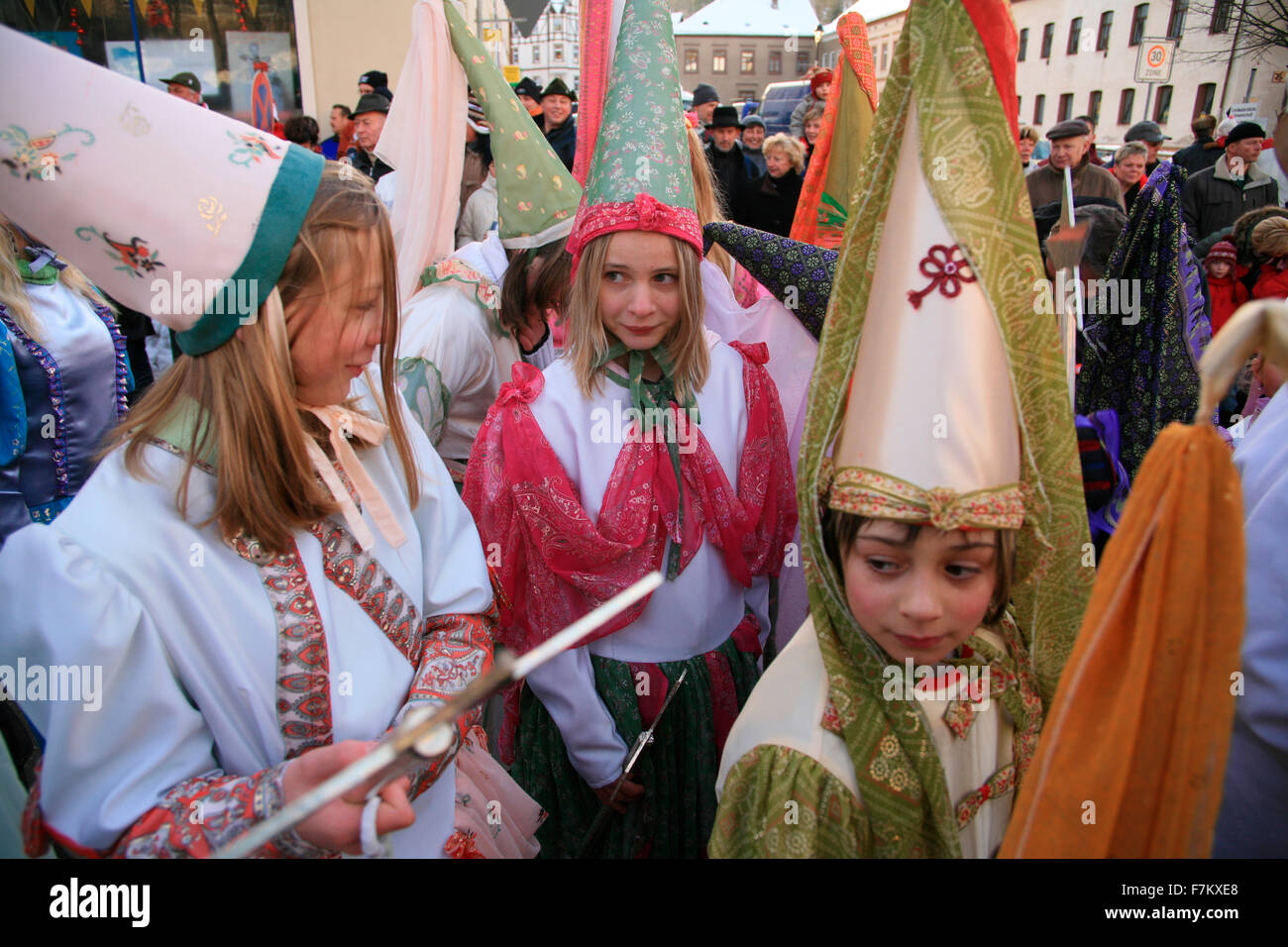 Maerchenumzug in Eibenstock, Erzgebirge, Sachsen, Deutschland, Europa | Fairy tales parade in Eibenstock Stock Photo