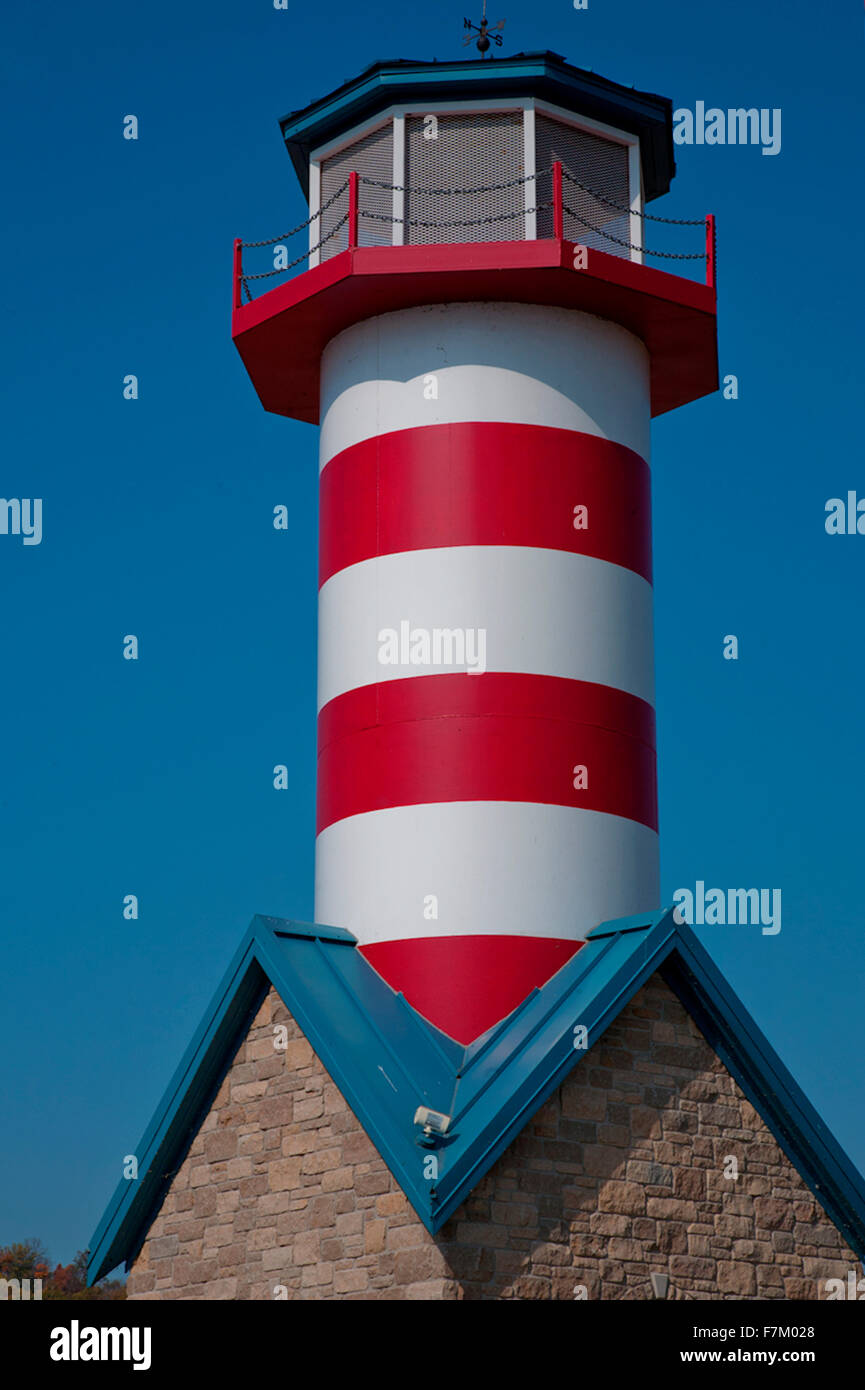 Grafton illinois red and white striped lighthouse hires stock