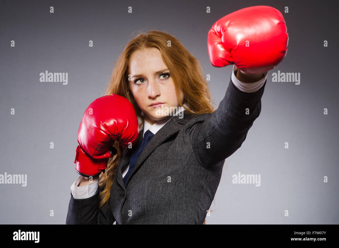 Woman boxer in dark room Stock Photo - Alamy