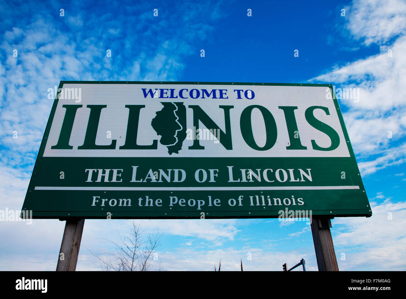 'Welcome to Illinois', Alton, IL., Stock Photo