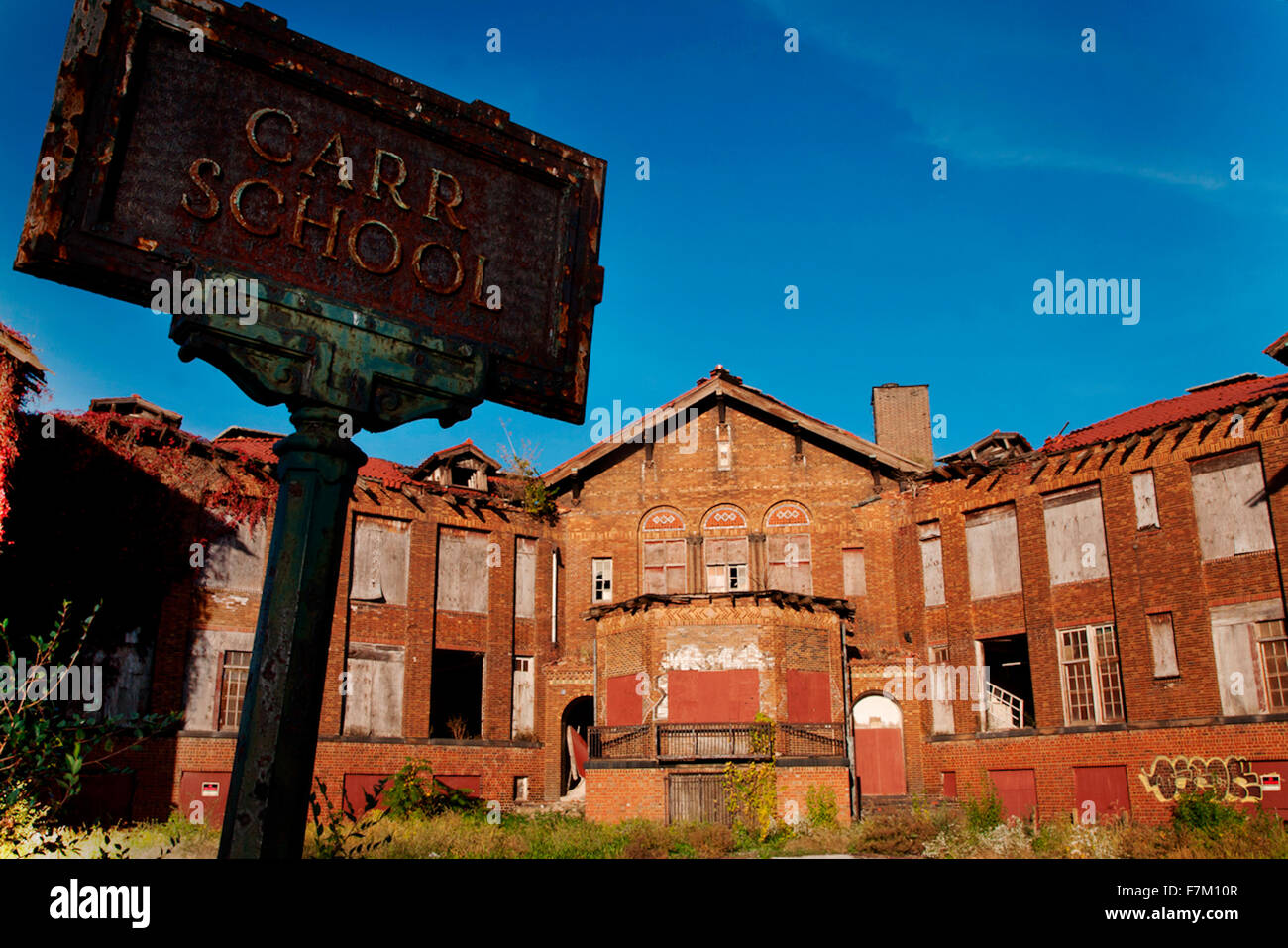 Deserted Carr School in downtown St. Louis, Mo. Stock Photo