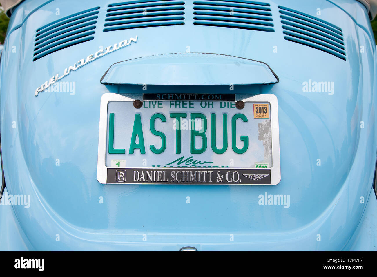 New Hampshire license plate reading'Last Bug', New Hampshire Stock Photo