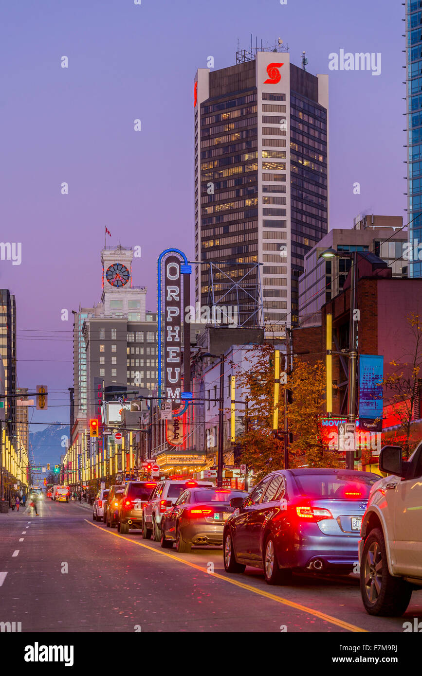Granville Street, Vancouver, British Columbia, Canada, Stock Photo