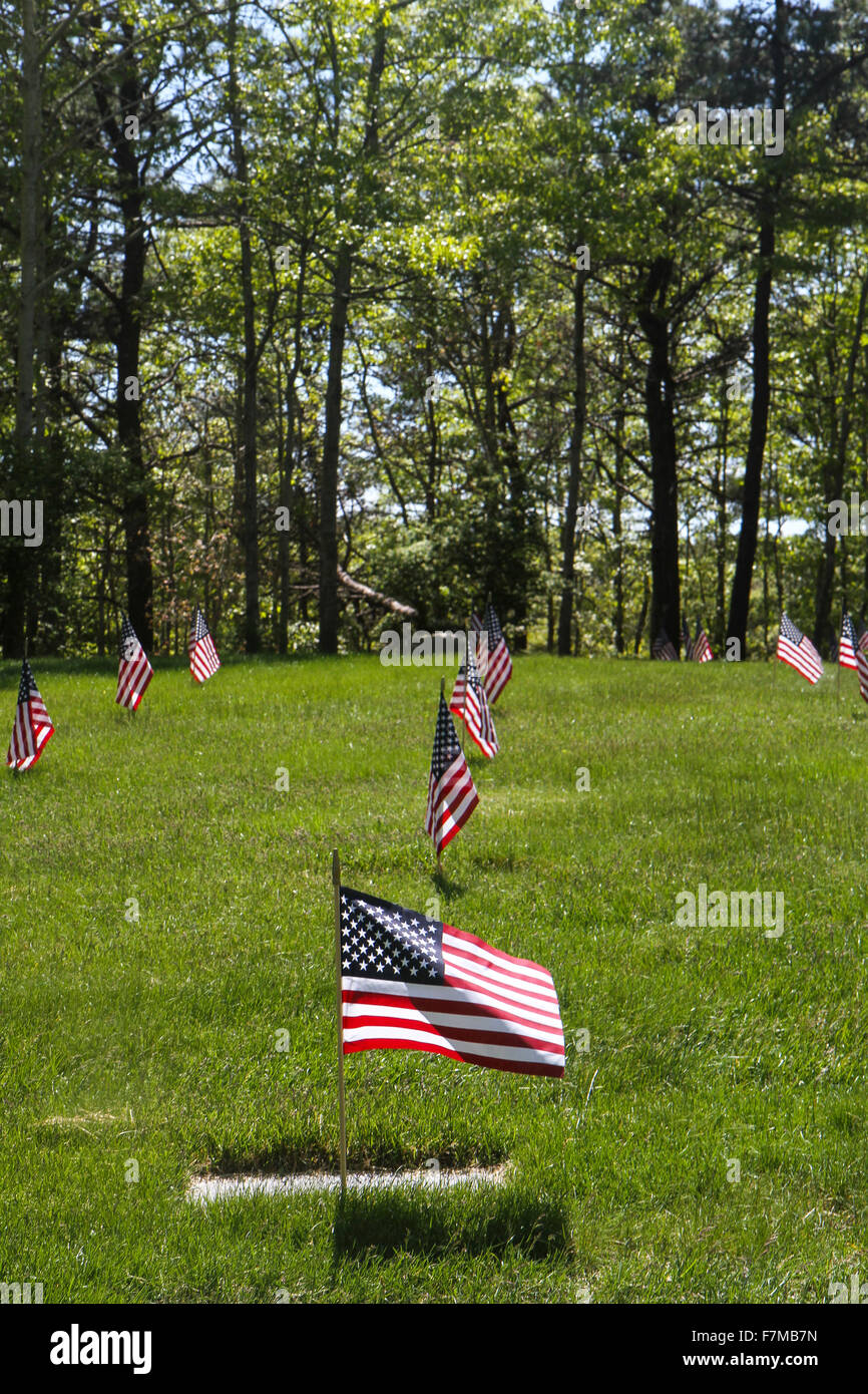 Memorial Day at Massachusetts National Cemetery, Bourne, Massachusetts