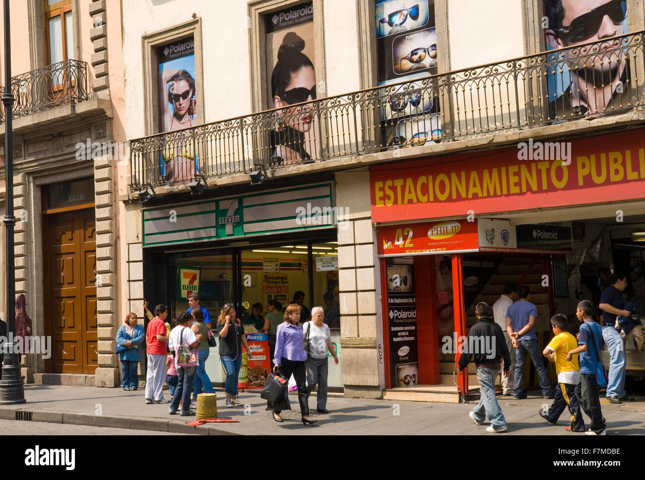 Stores on 16th de Septiembre Street in Mexico City, Mexico Stock Photo
