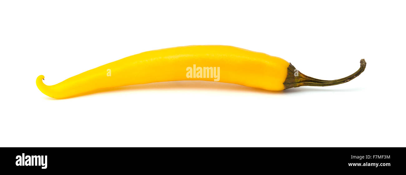 yellow chili pepper isolated on white background Stock Photo - Alamy