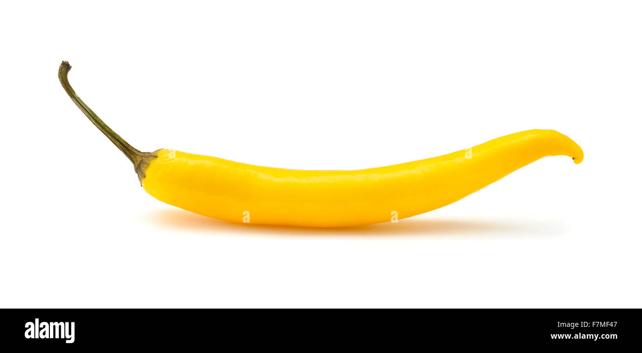 yellow chili pepper isolated on white background Stock Photo - Alamy