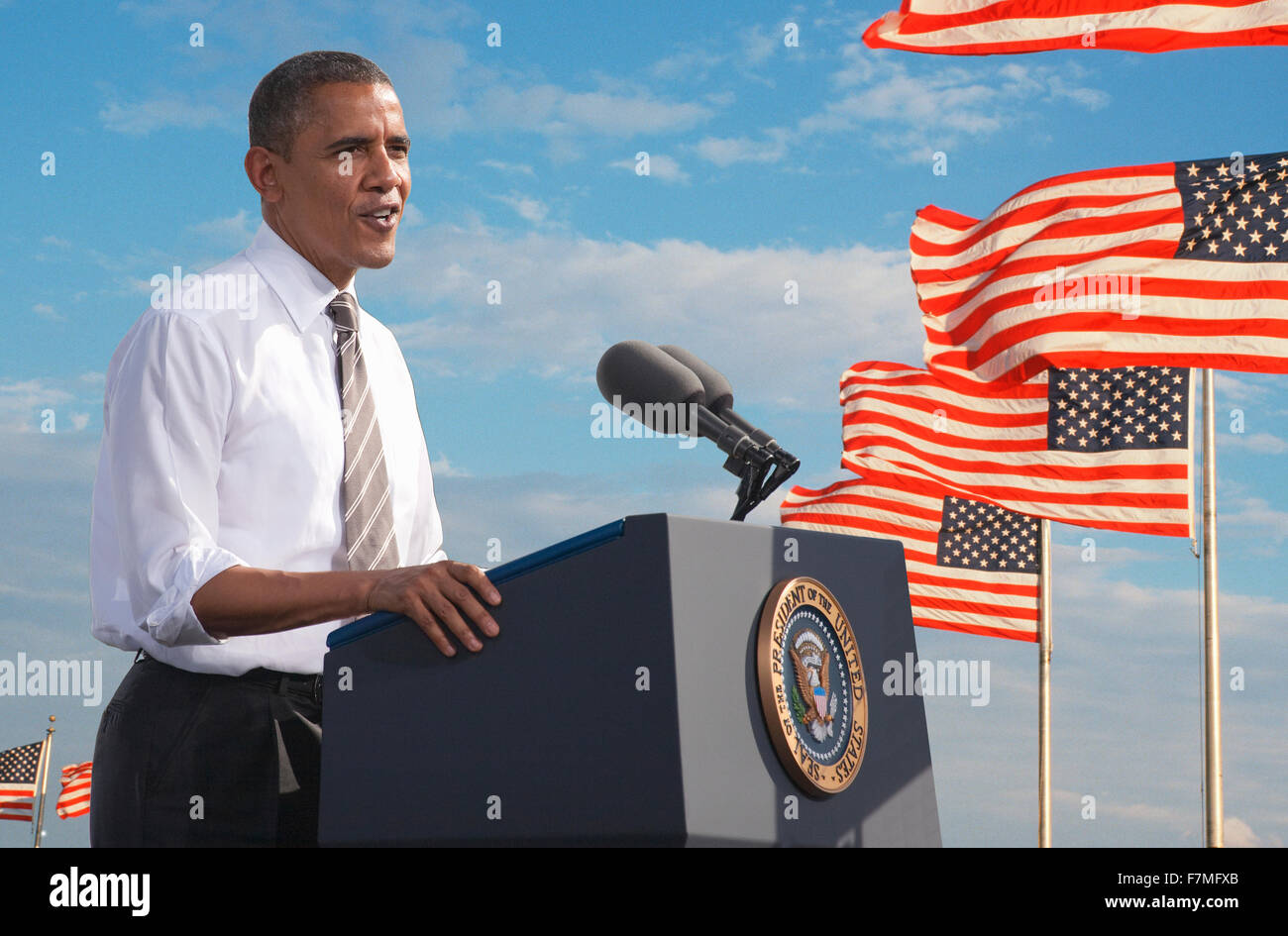 President Barack Obama composite portrait taken in November, 2012 during 2012 Presidential Campaign, Las Vegas, Nevada Stock Photo