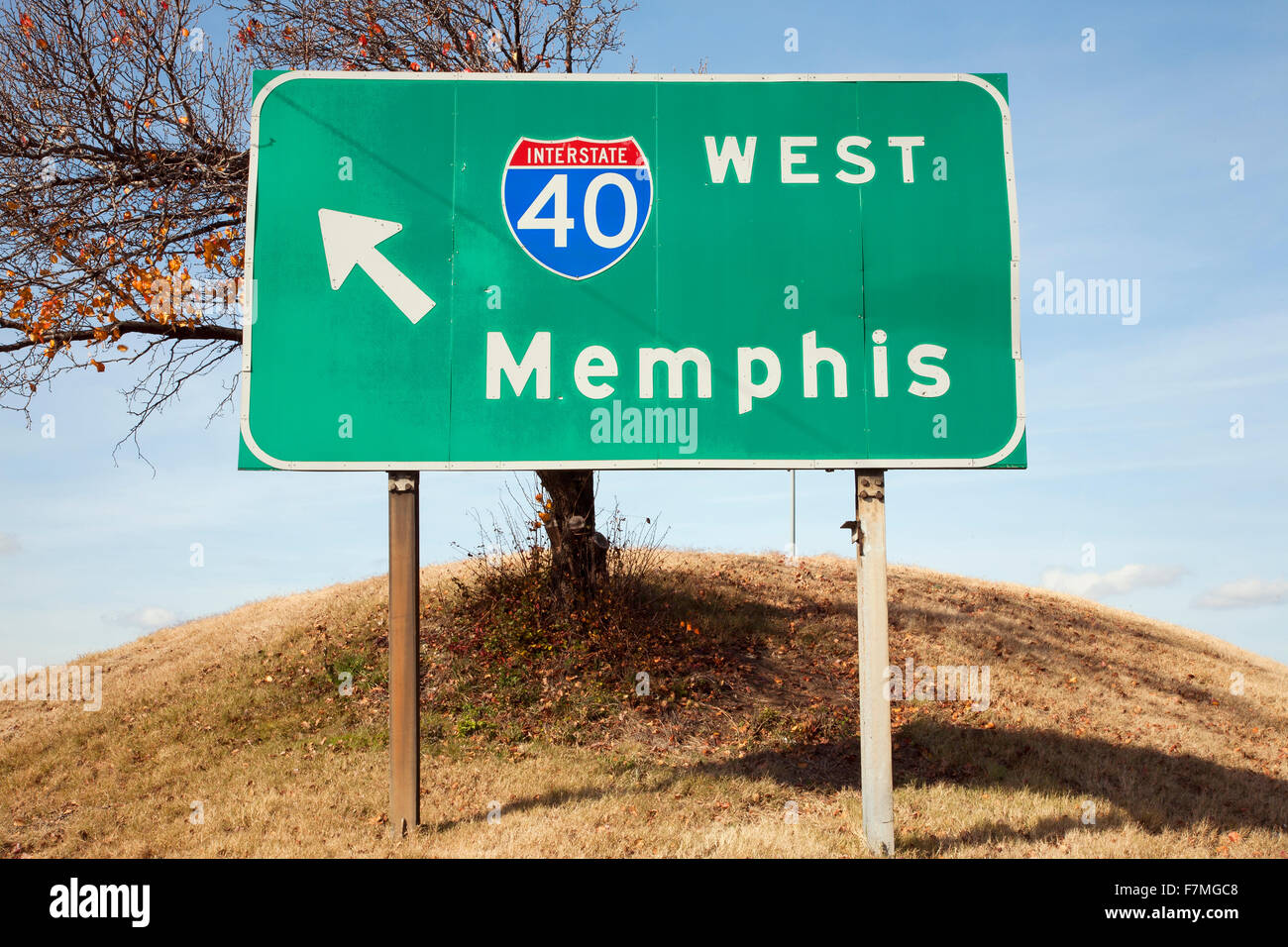 Road Sign to Highway 40 West in Nashville, Tenn. Stock Photo
