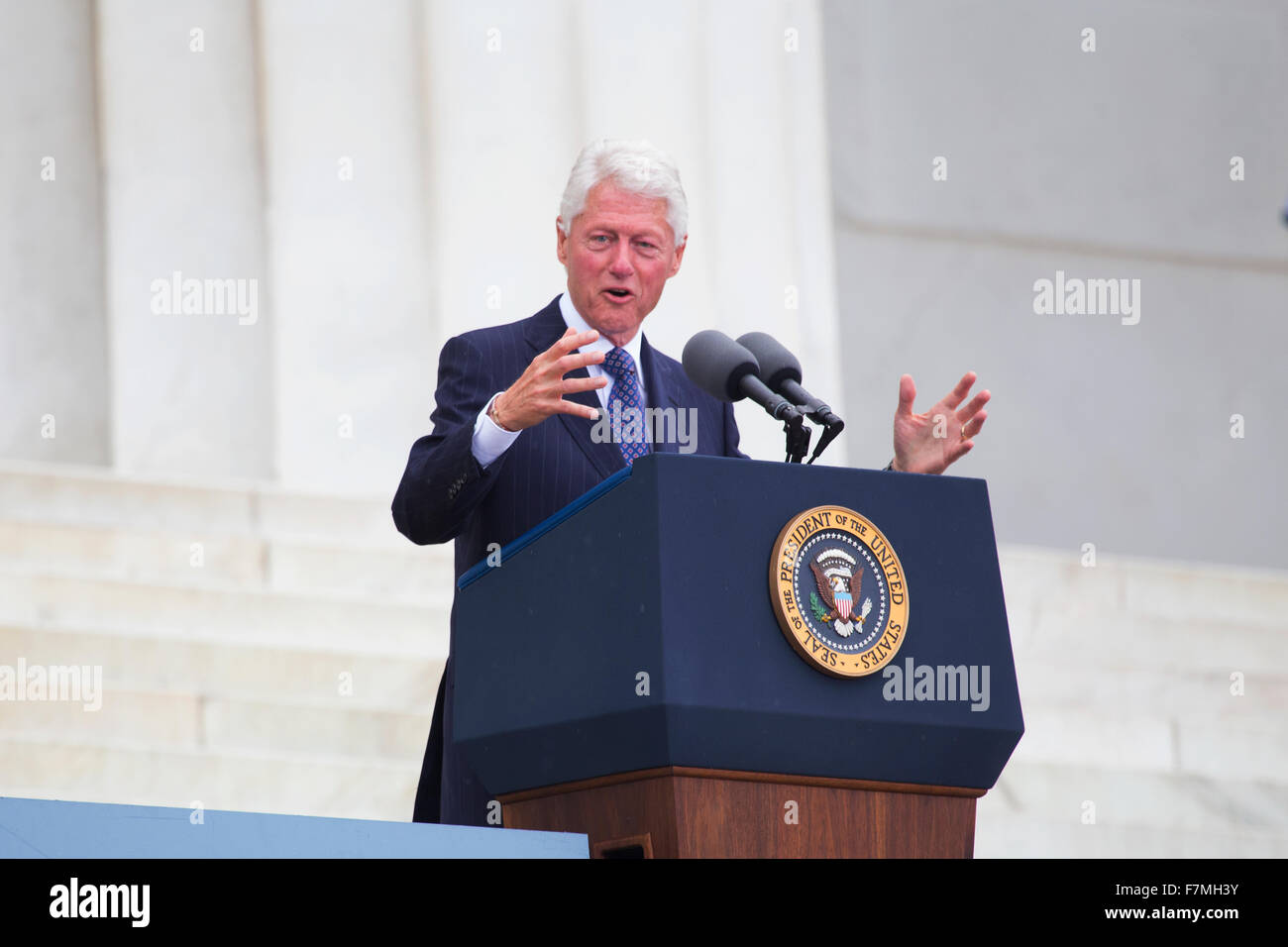 Former US president Bill Clinton speaks during the Let Freedom Ring ...