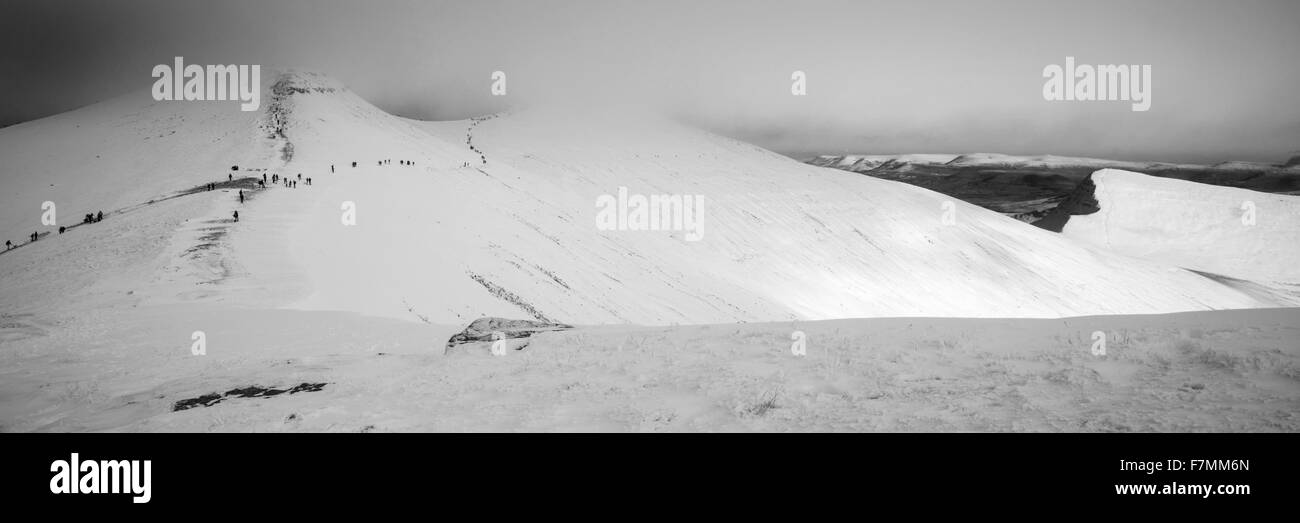 Beautful landscape across Brecon Beacons in Winter Stock Photo