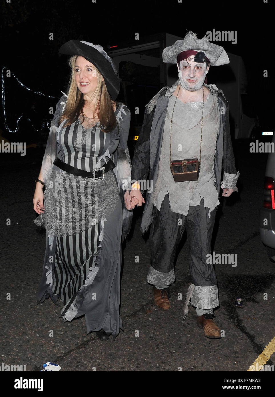 Celebrities attend the annual Jonathan Ross Halloween Party, held at his home in Hampstead  Featuring: David Mitchell, Victoria Coren Mitchell Where: London, United Kingdom When: 31 Oct 2015 Stock Photo