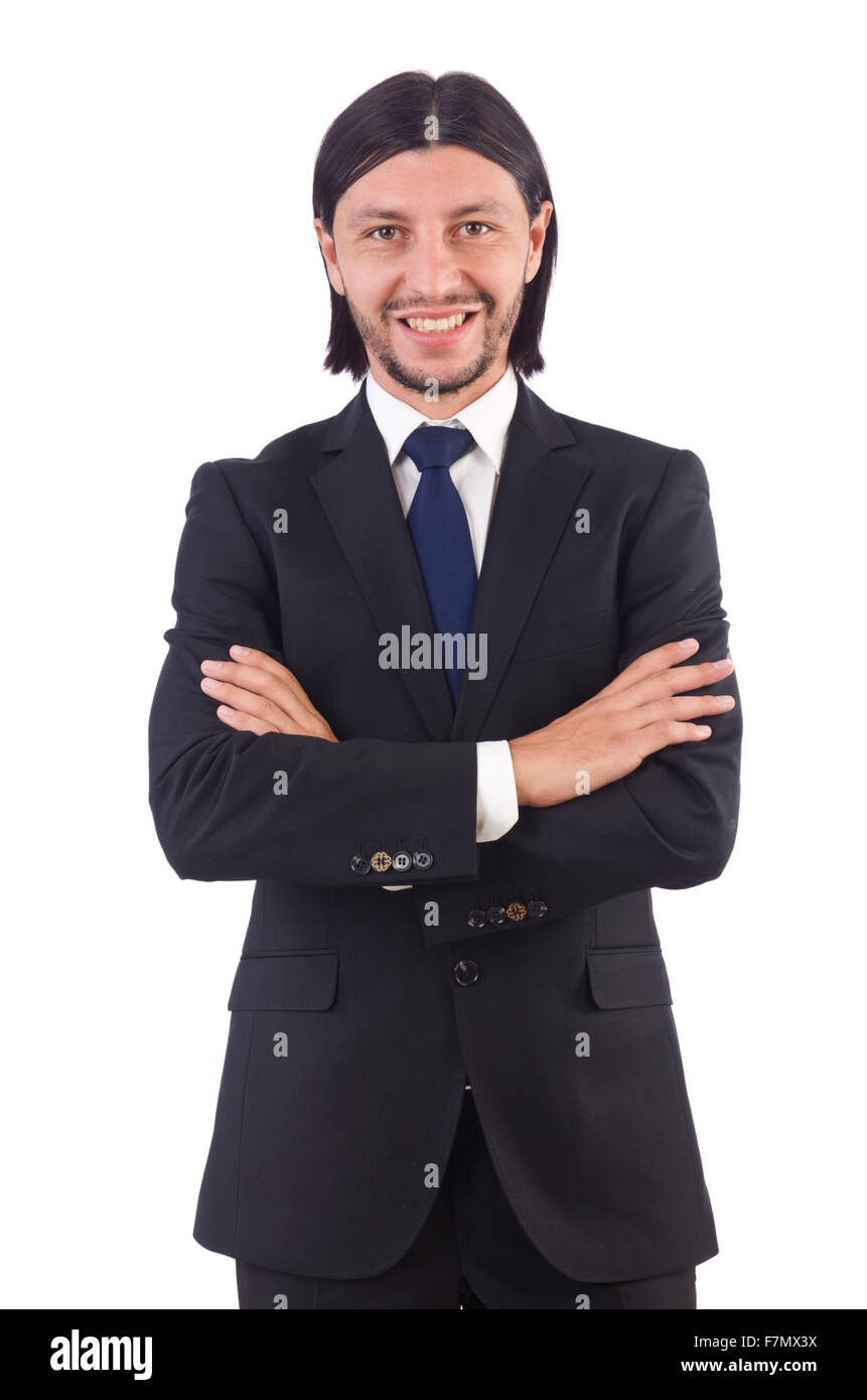Young businessman isolated on the white background Stock Photo - Alamy