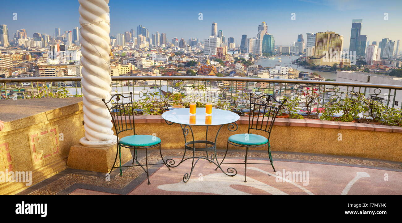 Panoramic view of Bangkok city from The Grand China Princess Hotel, Bangkok, Thailand Stock Photo