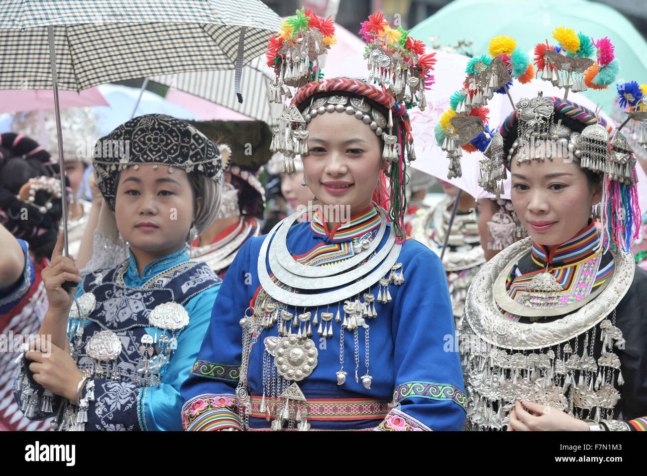 Xiangxi, China's Hunan Province. 2nd Dec, 2015. People wearing ...