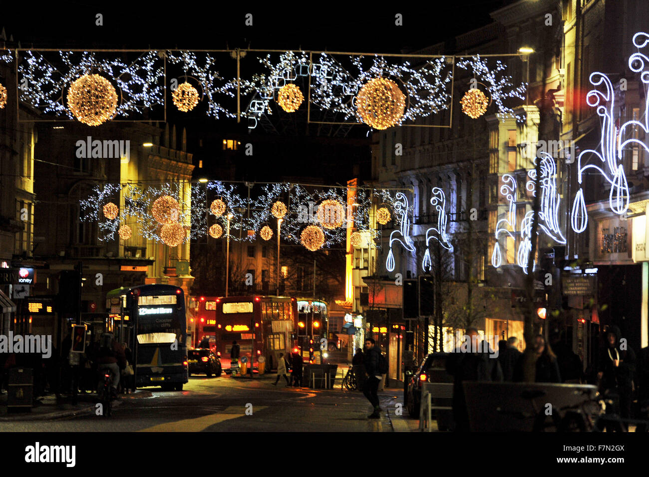 Christmas lights in North Street Brighton UK Stock Photo Alamy