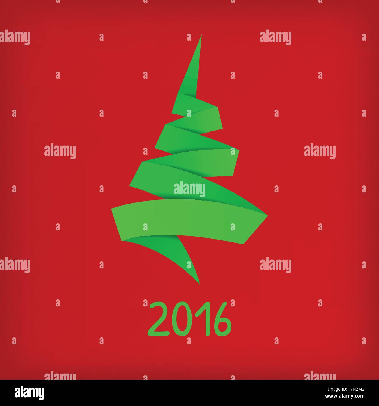 Stylized origami Christmas tree on red background Stock Vector Image ...