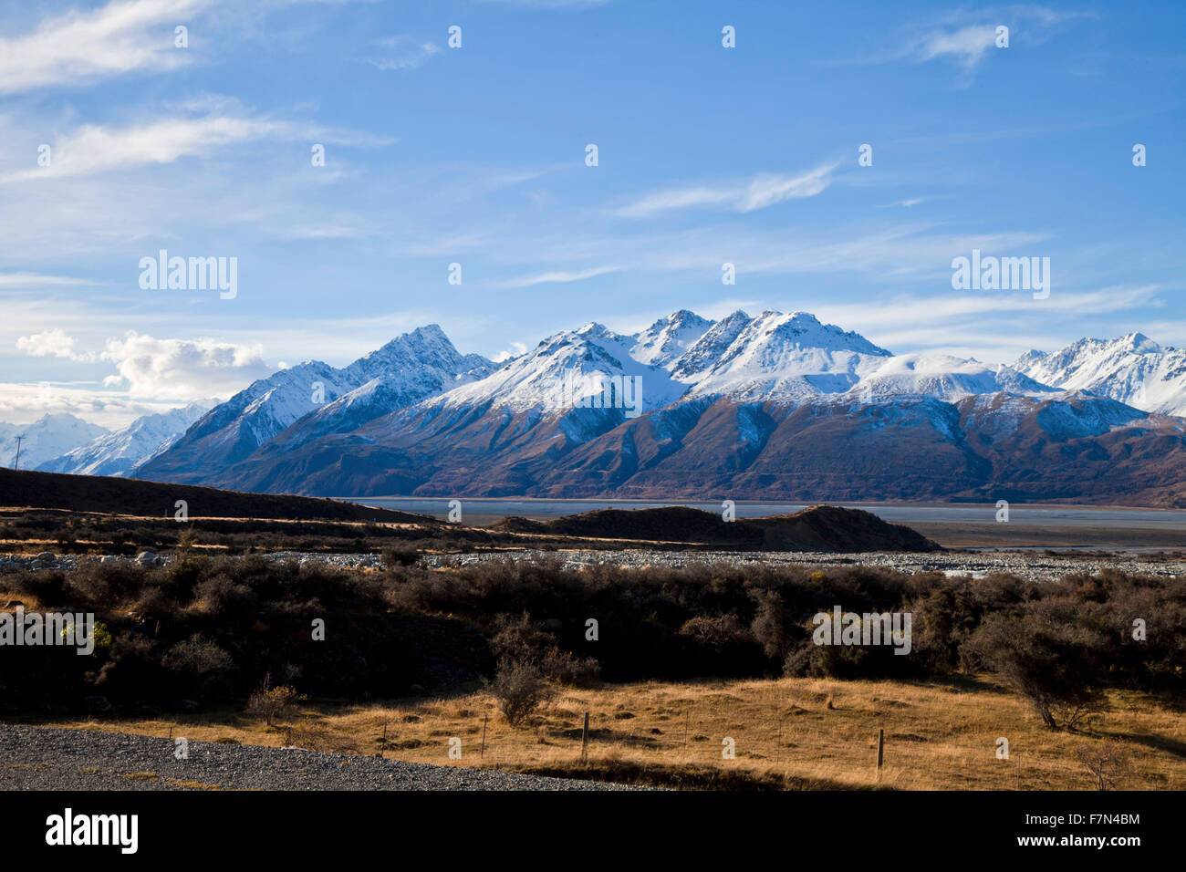South Island Landscape Scenery, Canterbury, New Zealand Stock Photo