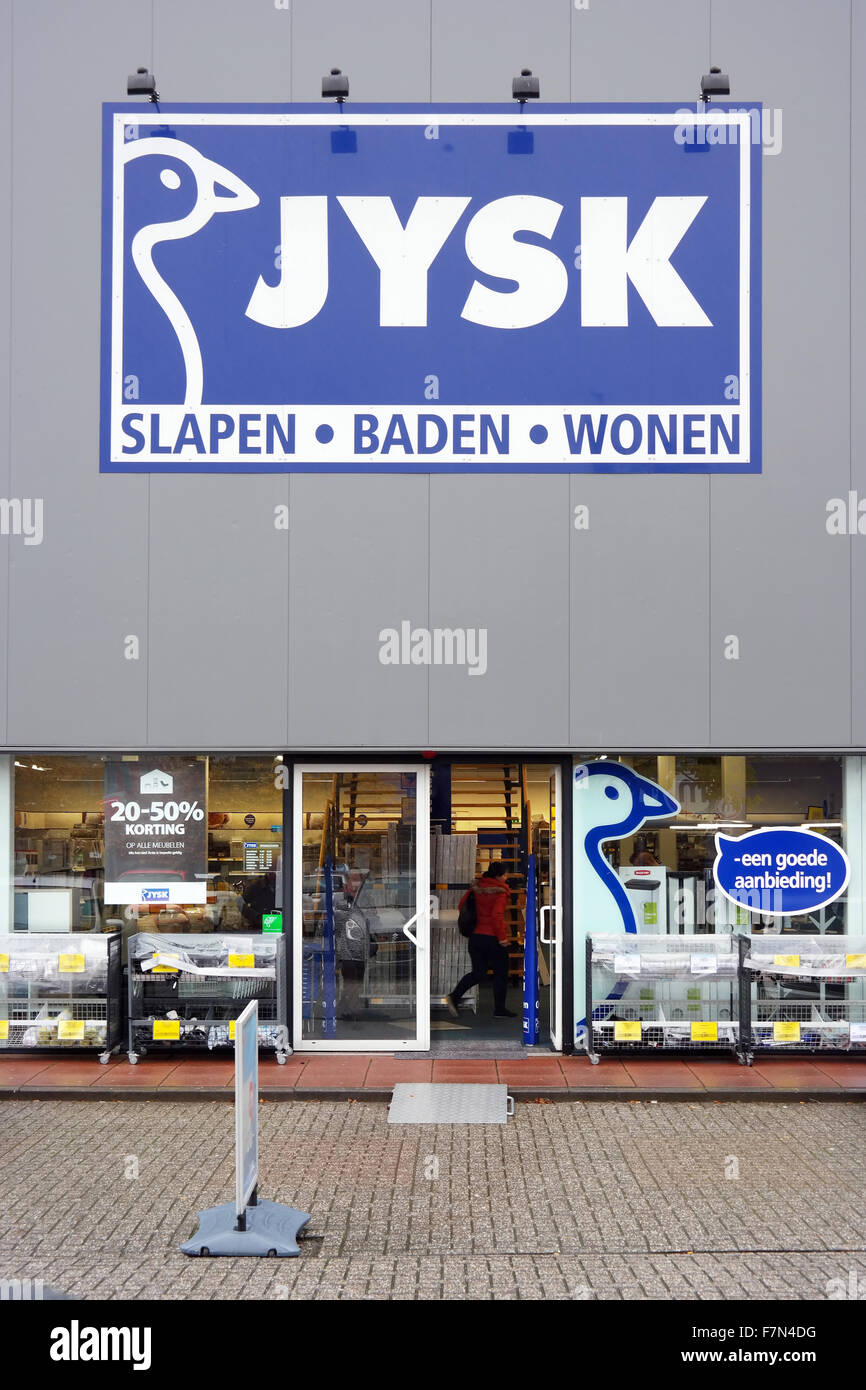 Branch of the Danish retail chain JYSK in The Netherlands Stock Photo