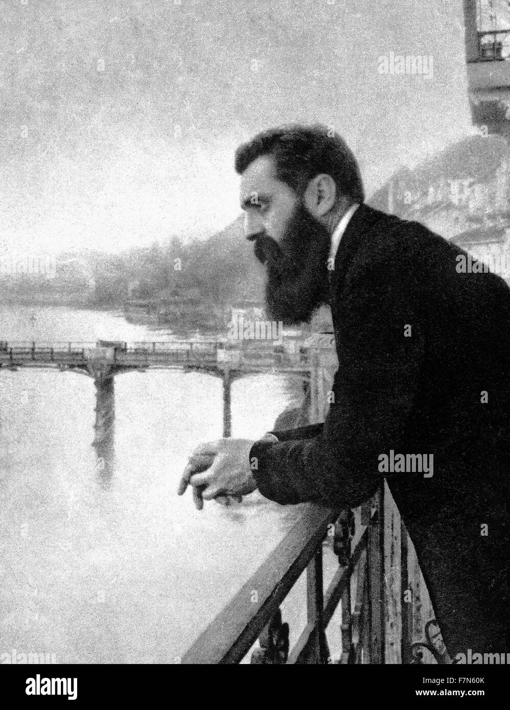 Theodor Herzl (1860-1904) journalist, playwright, political activist, georgist and writer.  He is considered to be the father of modern political Zionism. 1902 Stock Photo