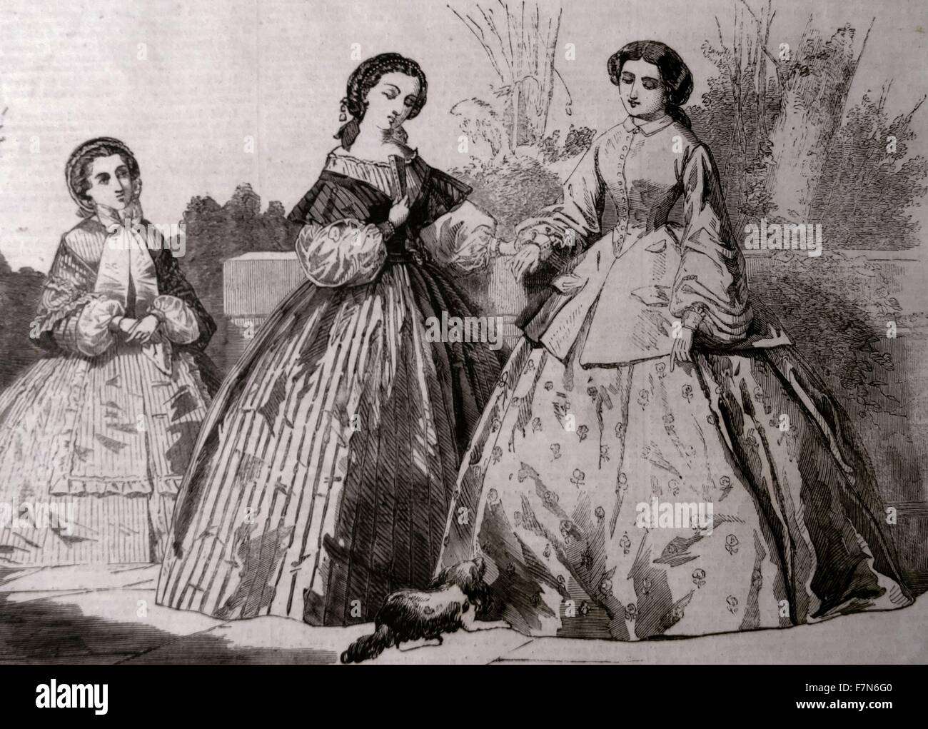 Paris fashions for July 1860 Stock Photo