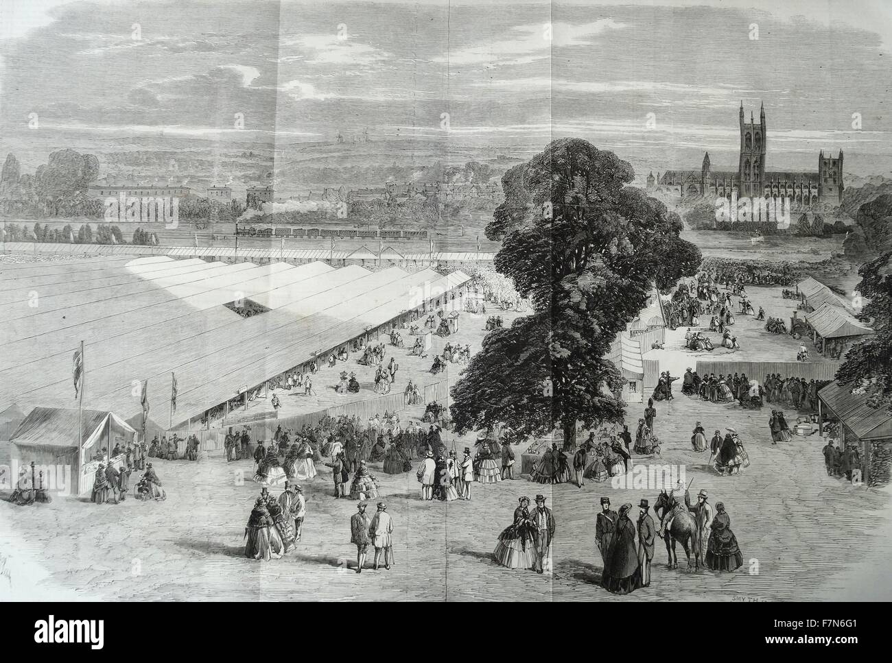 General view of the Royal Agricultural Society's show at Canterbury. 1860 Stock Photo