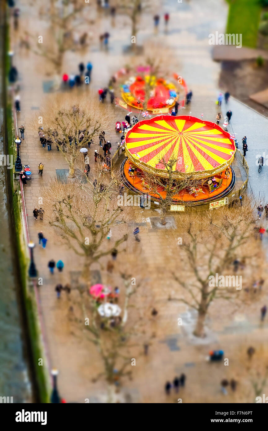 London fair from high above River Thames Stock Photo