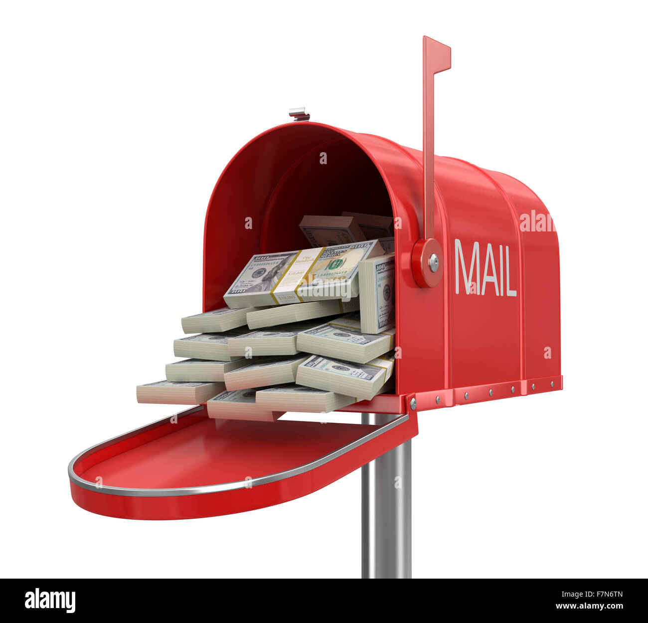 Open mailbox with dollars. Image with clipping path Stock Photo - Alamy