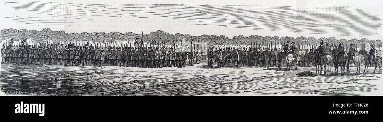 French military parade 1860 Stock Photo
