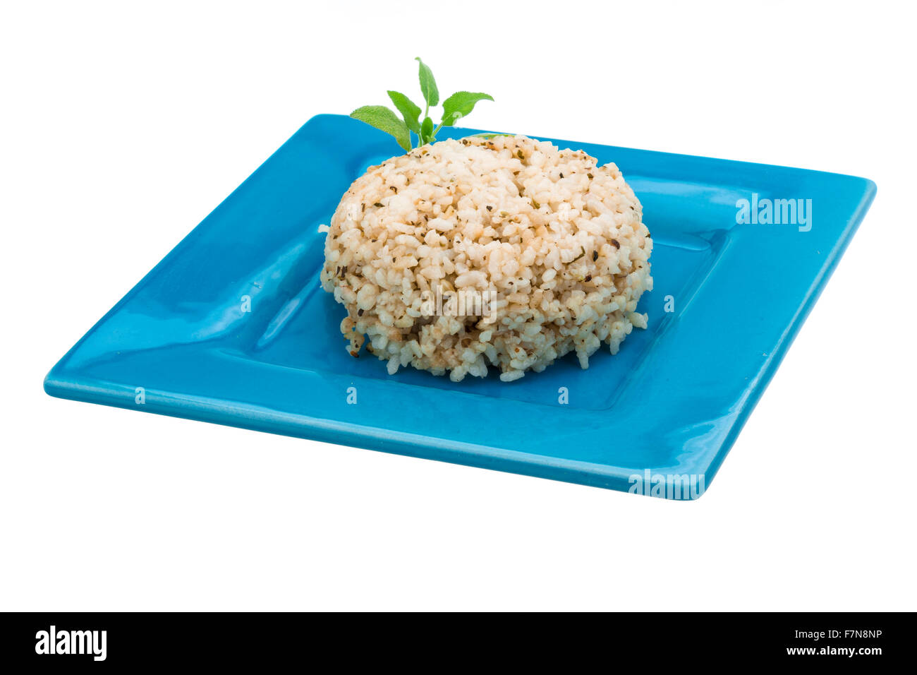 Boiled rice with herbs Stock Photo Alamy