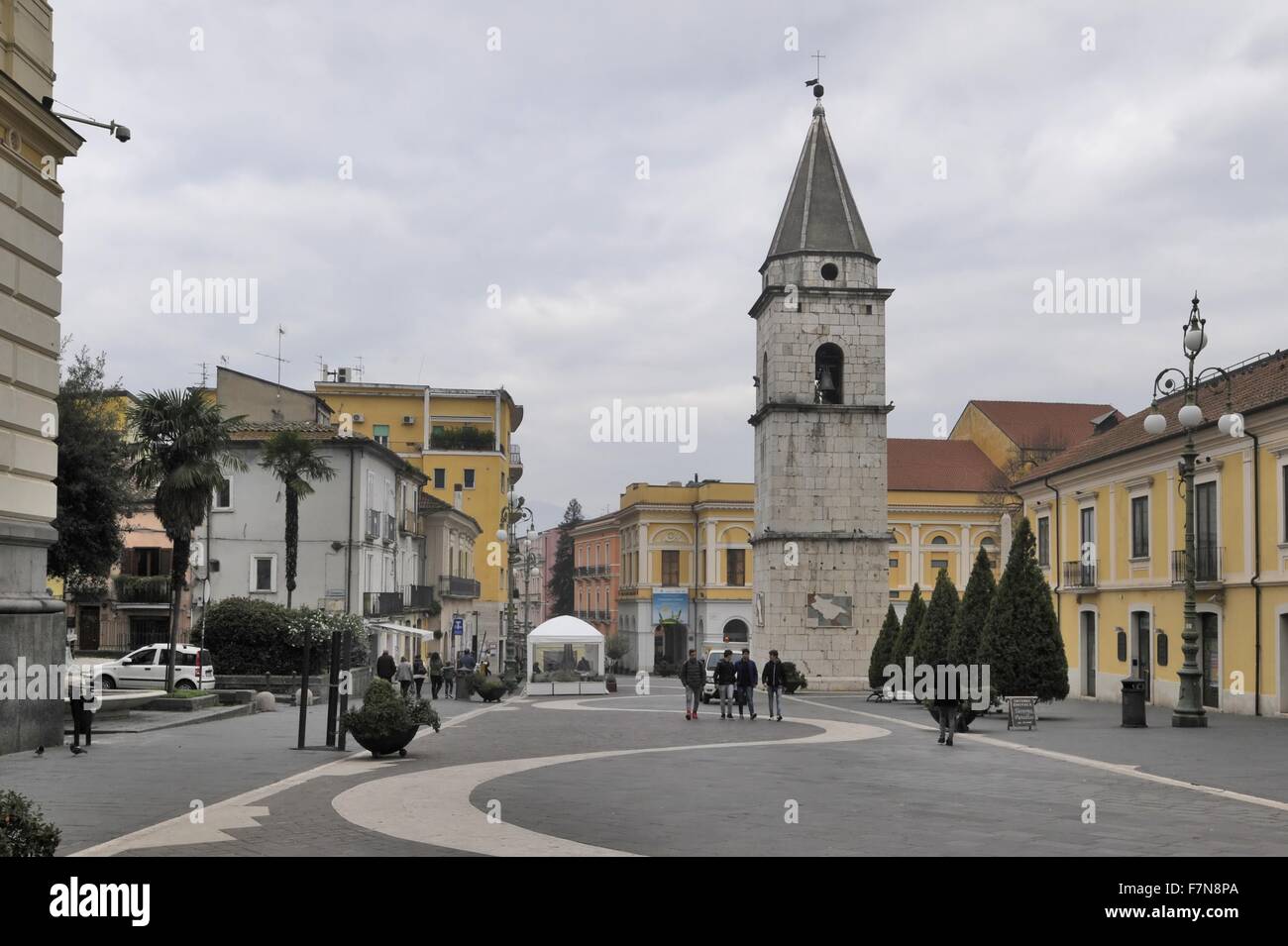 Benevento (Campania region, Italy), St. Sophia  bell tower, UNESCO World Heritage Site Stock Photo