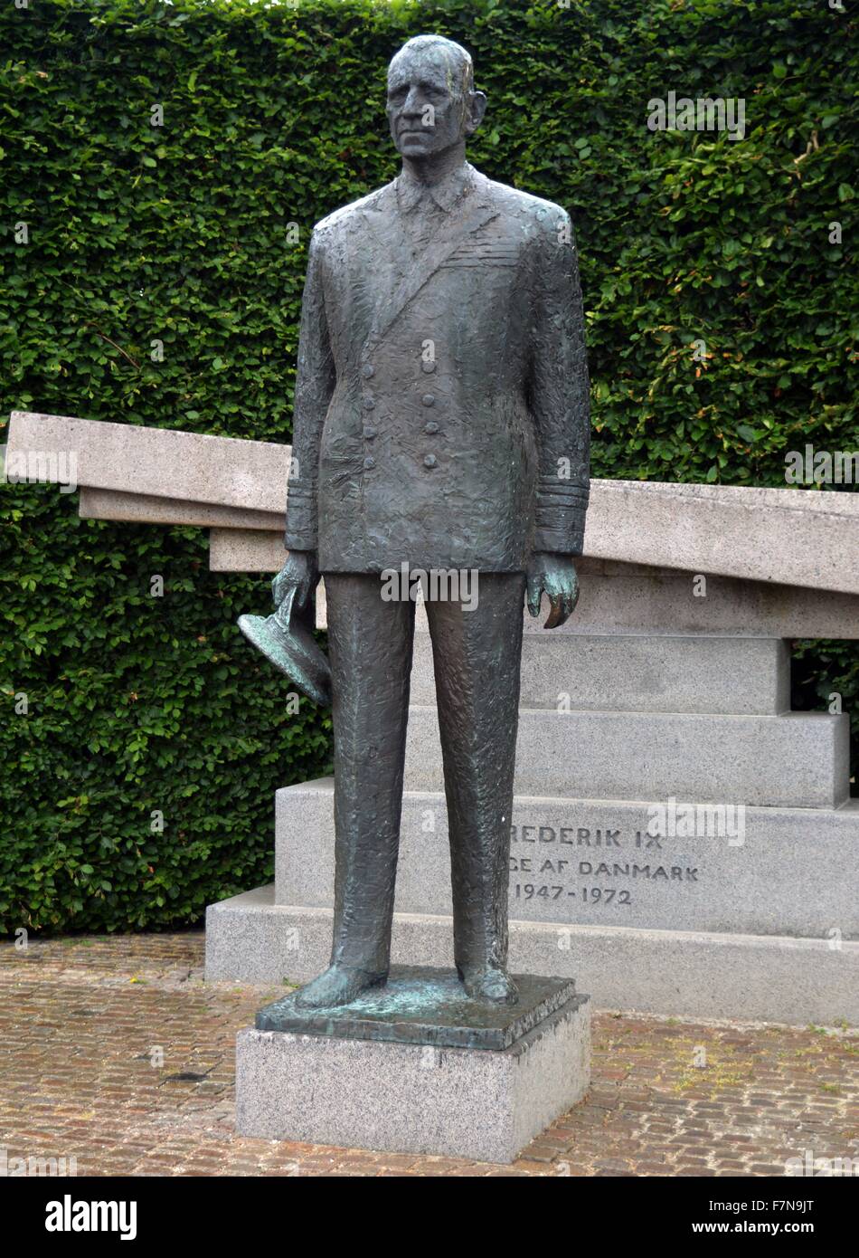 Statue of Frederick IX of Denmark (1899-1972) King of Denmark. Dated 1973 Stock Photo