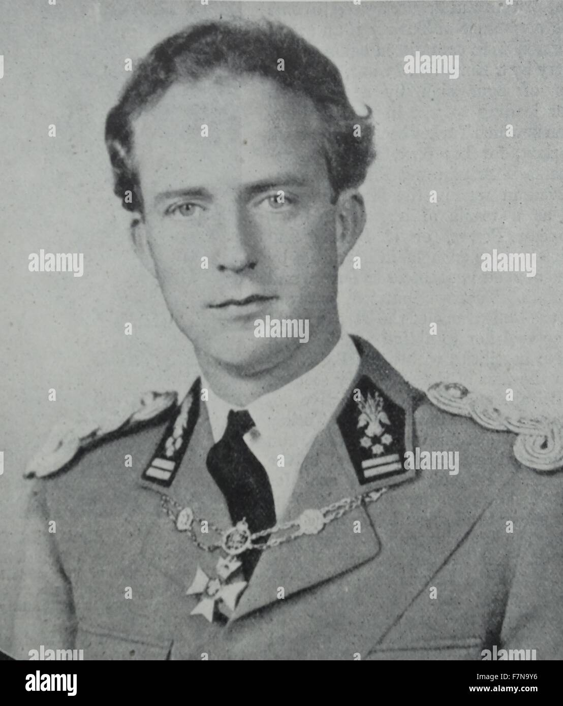 Photograph of Leopold III of Belgium (1901-1983) reigned as King of the Belgians. He abdicated in favour of the heir apparent. Dated 1939 Stock Photo