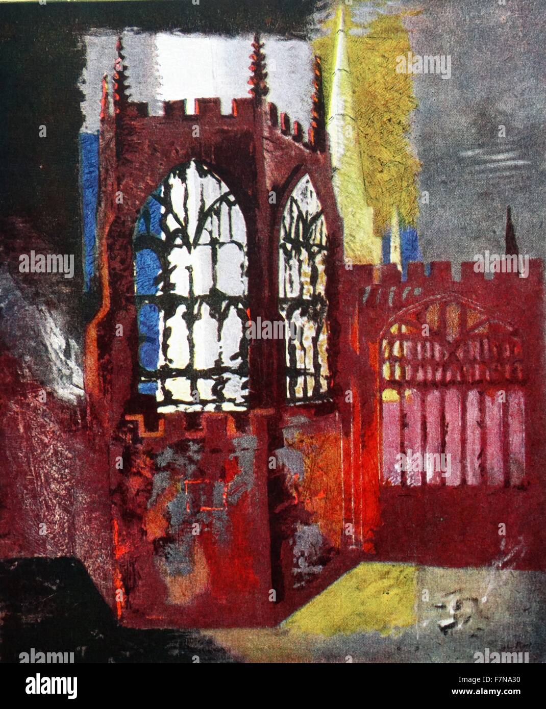 Painting of the Coventry Cathedral by John Piper (1903-1992) English ...