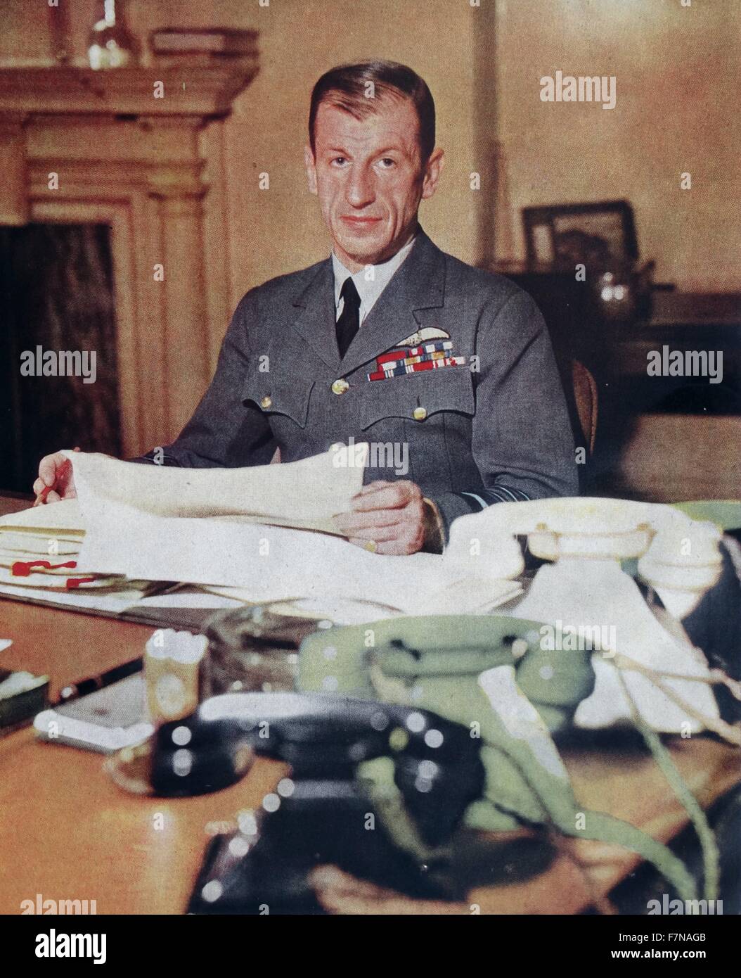 Colour photograph of Air Chief Marshal Sir Charles Portal (1893-1971) Marshal of the Royal Air Force Charles Frederick Algernon Portal, 1st Viscount Portal of Hungerford KG, GCB, OM, DSO & Bar, MC was a senior Royal Air Force officer. Dated 1940 Stock Photo
