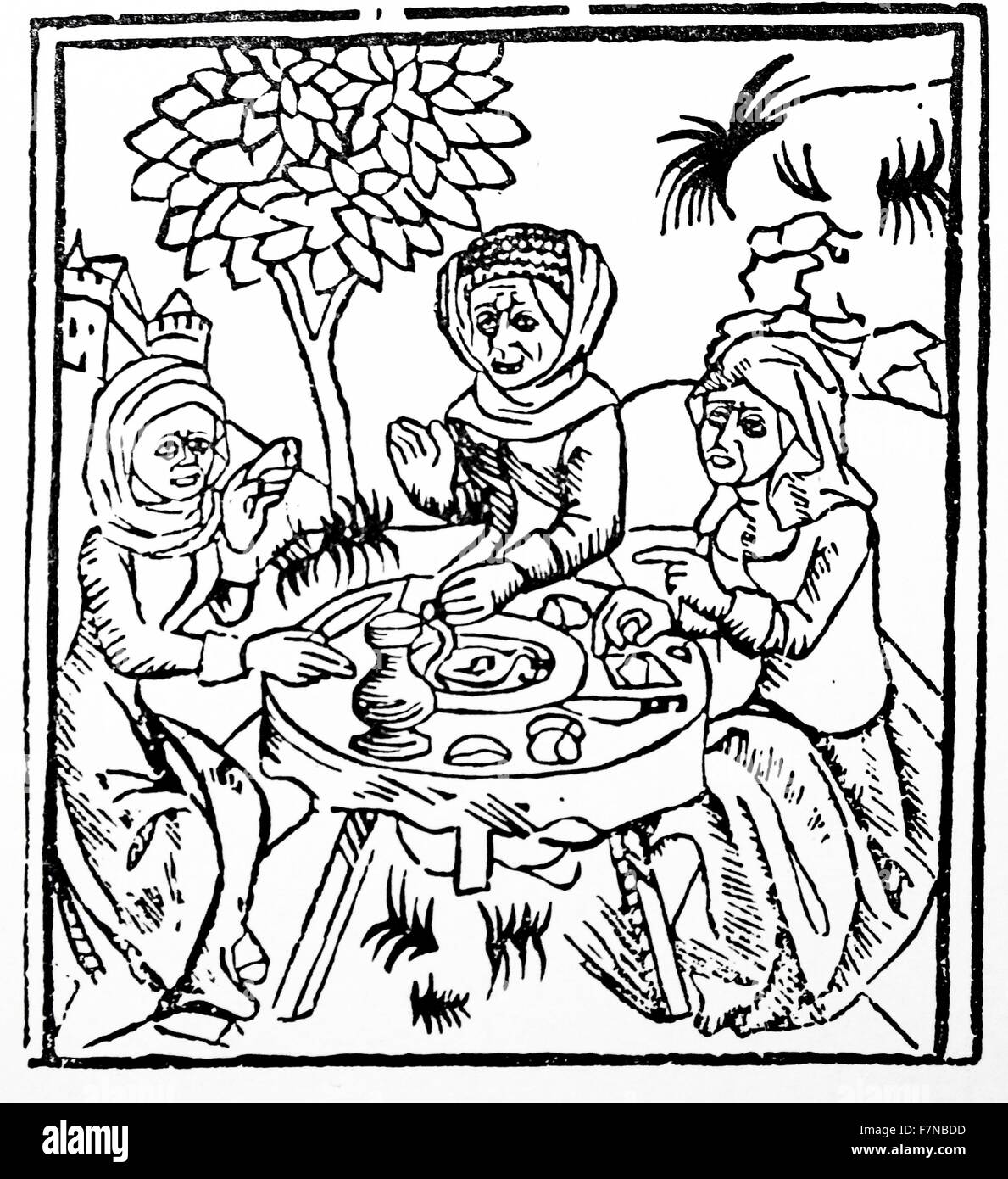 Ulrich Molitor ( c. 1442, died 1507) legal scholar. He wrote an early treatise on witchcraft, De Lamiis et Pythonicis Mulieribus (Of Witches and Diviner Women), published in 1489 Stock Photo