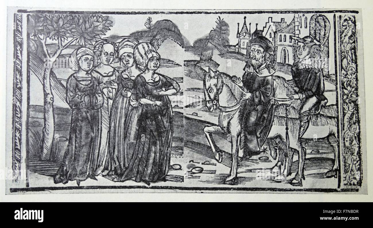 Woodcut by Jacobus, de Voragine, approximately 1229-1298. Das Passional, oder Der Heiligen Leben durch das gantz Iar 1507 Stock Photo