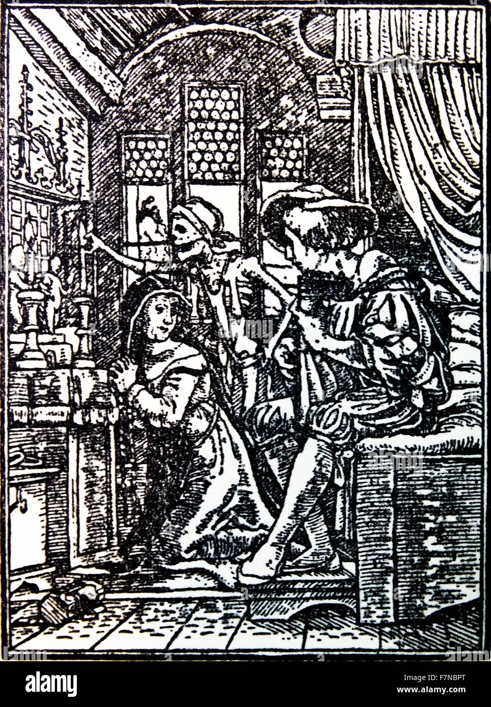 Hans holbein the younger: Totentanzfolge Series from a dance with death 1523 Stock Photo