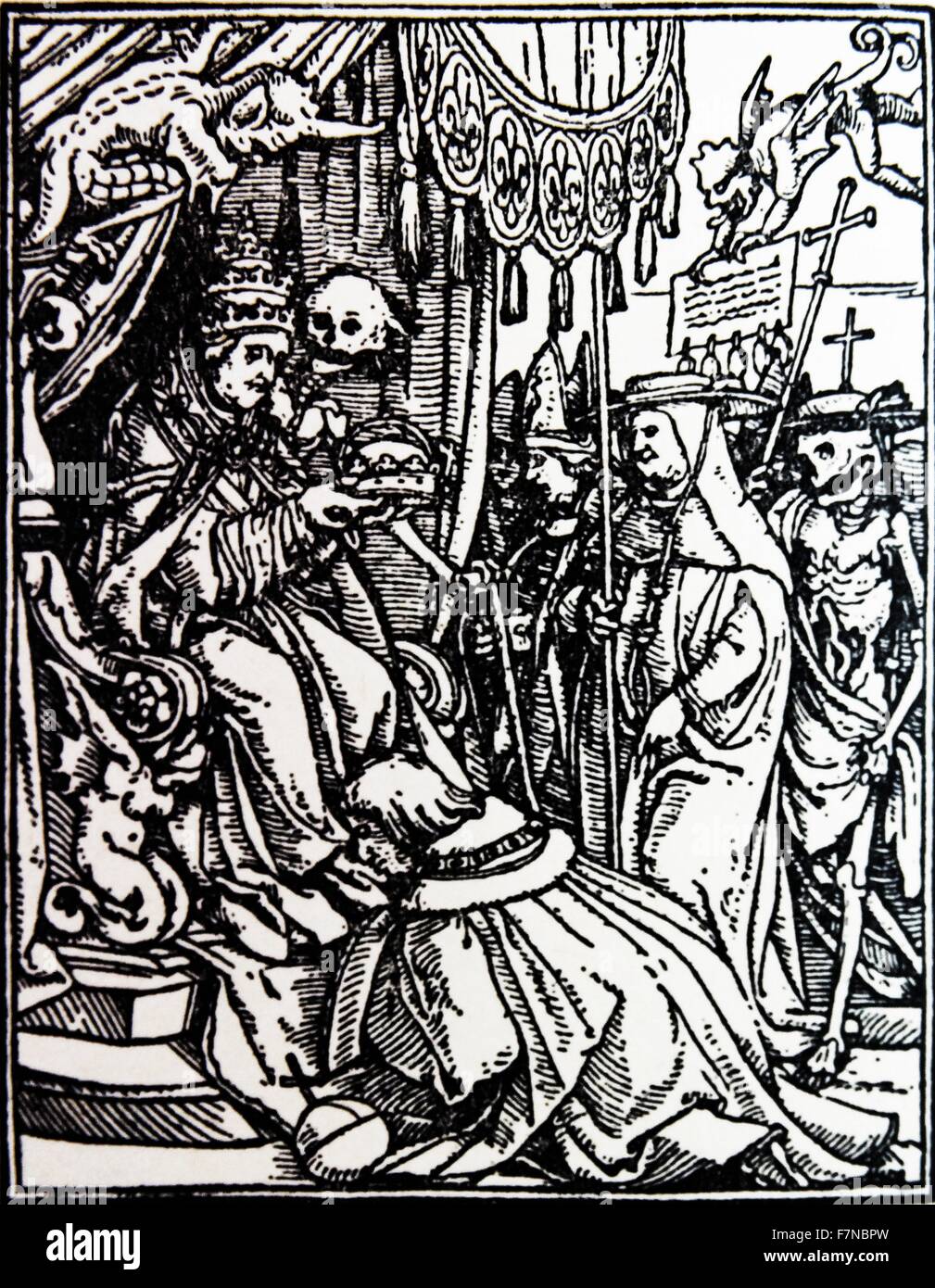 Hans holbein the younger: Totentanzfolge Series from a dance with death 1523 Stock Photo