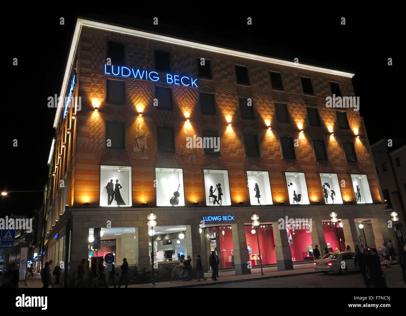 Ludwig Beck department store, Munich, Germany at night Stock Photo