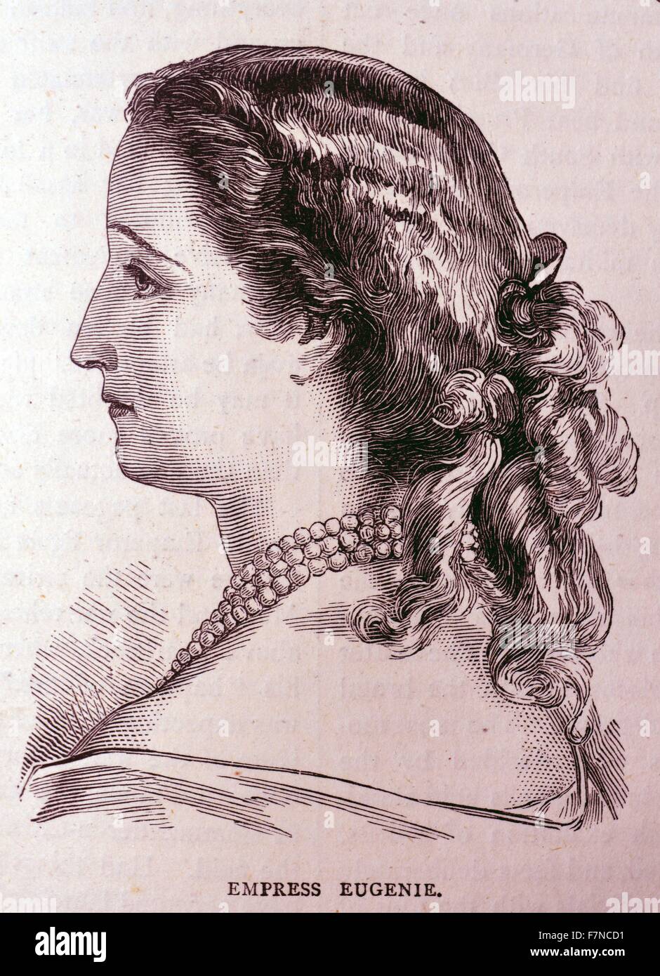 The Empress Eugenie in her bridal dress, 1853. Eugénie de Montijo