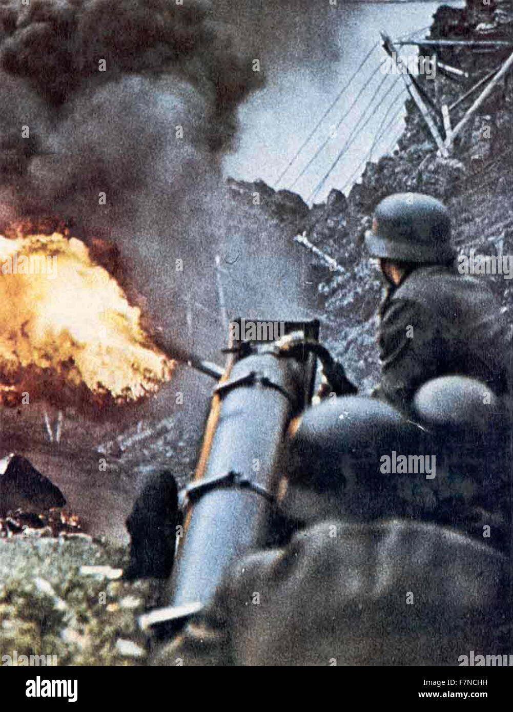 flamethrower ww1 in color