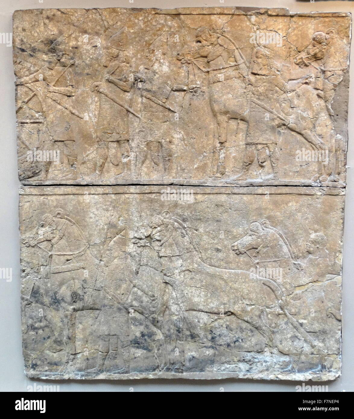 Sennacherib’s bodyguard. Assyrian relief, about 700-692 BC From Nineveh, South-West Palace, Room XII, panels 5-7 Stock Photo