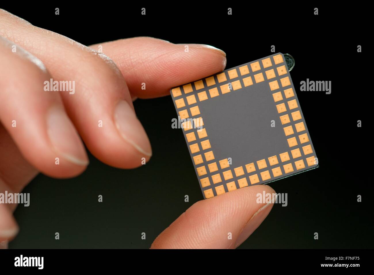 a square-shaped gene sequencing computer chip design Stock Photo