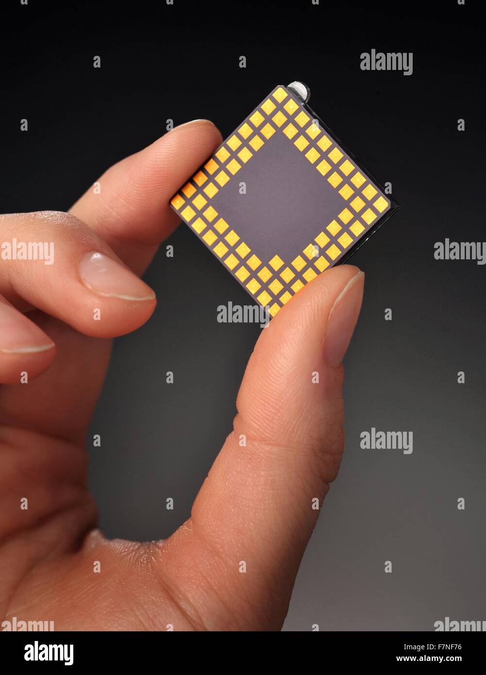 a square-shaped gene sequencing computer chip design Stock Photo