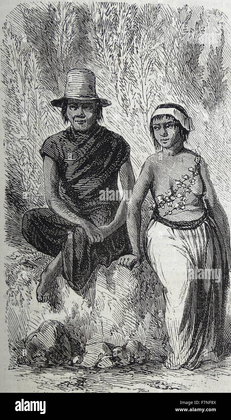 Robas Indians, Paraguay, south america 1860 Stock Photo
