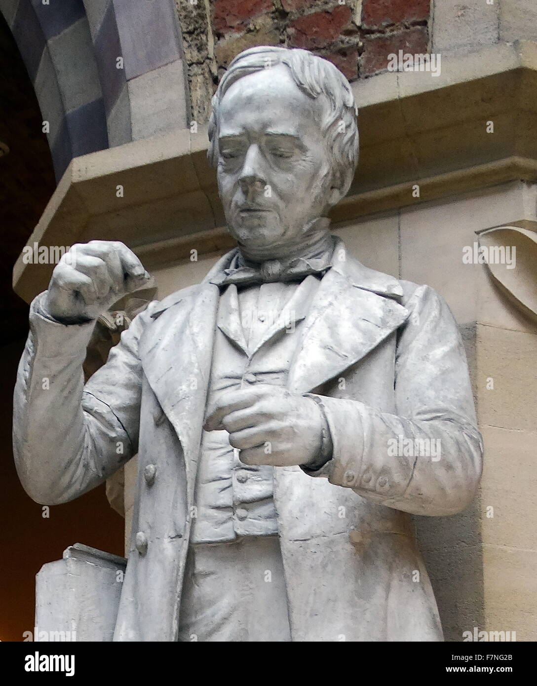 Statue of Hans Christian Ørsted (1777-1851) a Danish physicist and chemist who discovered that electric currents create magnetic fields, an important aspect of electromagnetism. He is still known today for Oersted's Law. Dated 2009 Stock Photo