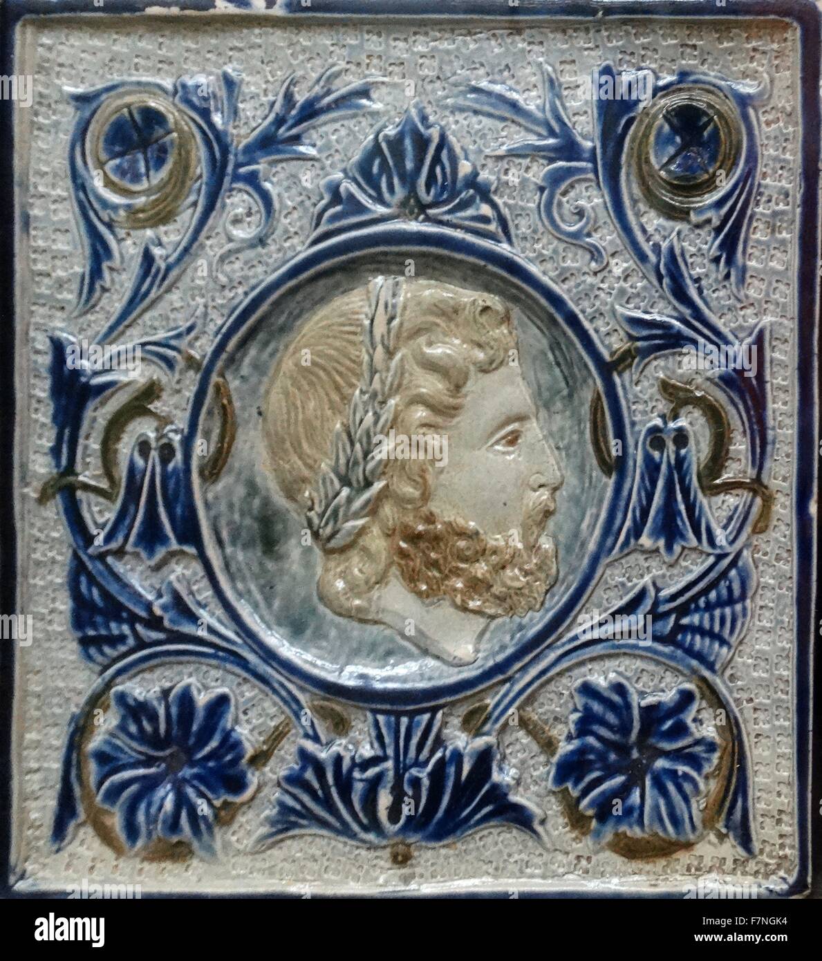 19th Century English ceramic tile Stock Photo